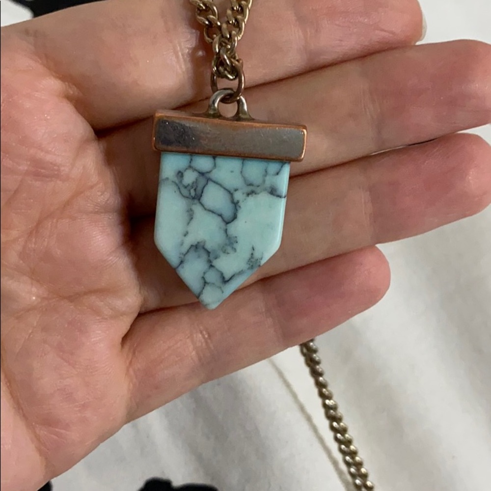 Marble Blue Pendant Necklace